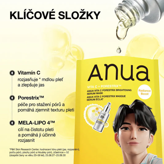 Anua K-pop Demon Hunters Vita C + Porestrix Brightening Serum Mask